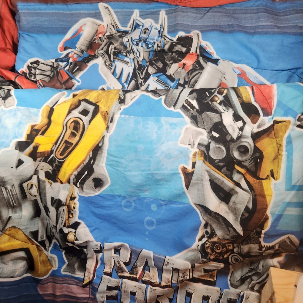 Transformers Optimus Prime Bumblebee Reversible Comforter Blue Bedding